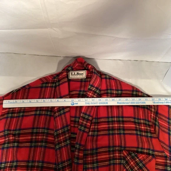 L.L. Bean Vintage Red Plaid Men’s Robe Size XL - Picture 8 of 10